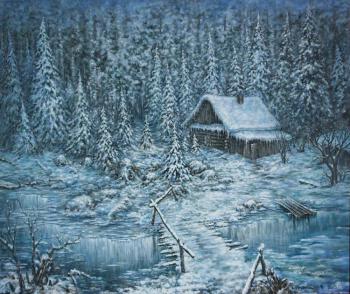 House in the winter forest (option 2)