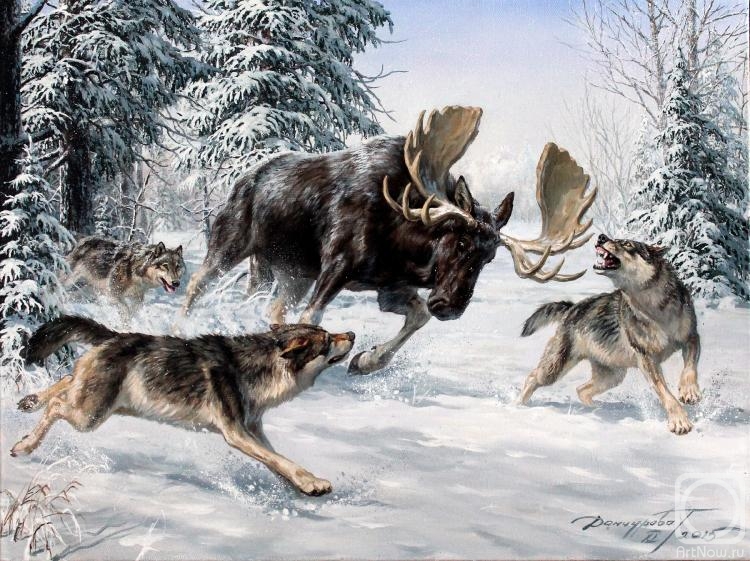 Danchurova Tatyana. Wolf Pack Hunting