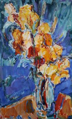 Картина «Цветы на фоне моря»