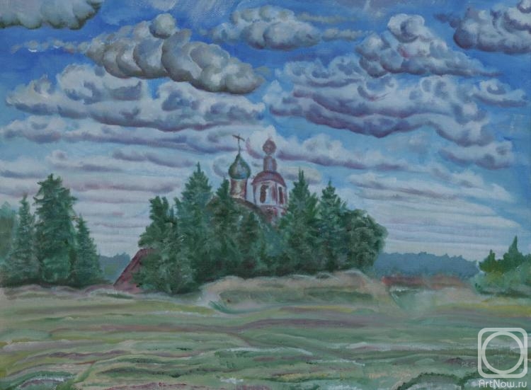 Klenov Andrei. The Church in Pricesthe. Clouds