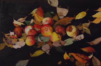 Apples on a black background. Zorkov Nikolay