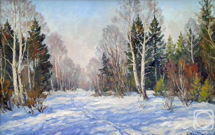Fedorenkov Yury. Ski in the winter woods