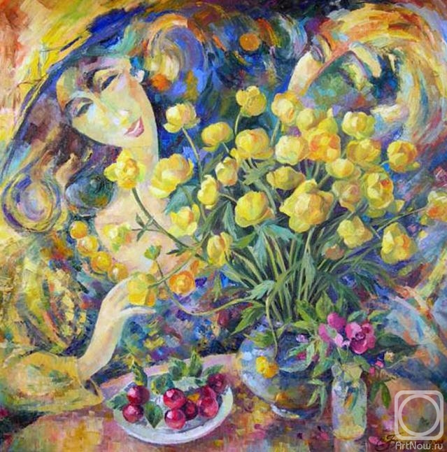 Berezina Elena. Globeflowers