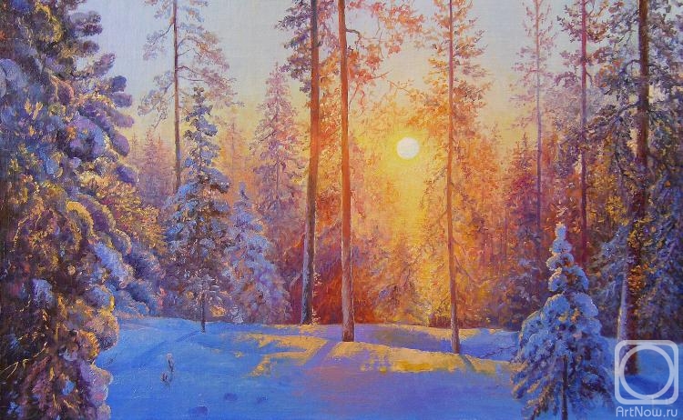 Terpilovskaya Elena. A magical sunset in the forest