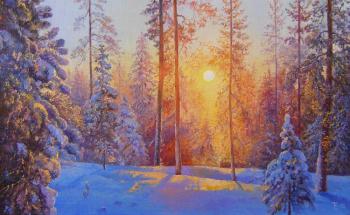 A magical sunset in the forest. Terpilovskaya Elena