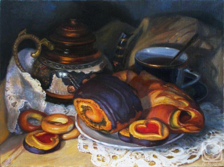 Shumakova Elena. Tea, rolls and biscuits