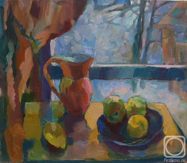 Bocharova Anna. Still life on the background of a winter window