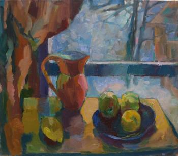 Still life on the background of a winter window