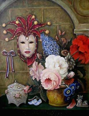 Still life with a venetian mask