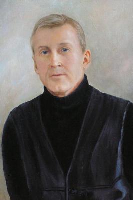 Man's portrait on gray background. Panov Aleksandr