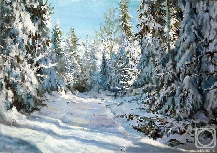 kulikov dmitrii. Winter forest on a sunny day