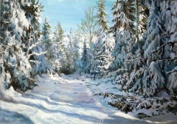 kulikov dmitrii konstantinovich. Winter forest on a sunny day