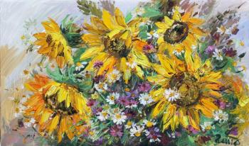 sunflowers with daisies. Gaifullina Elena