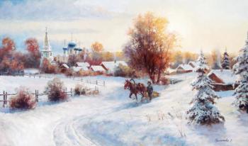 Winter in Kideksha near Suzdal (). Grokhotova Svetlana