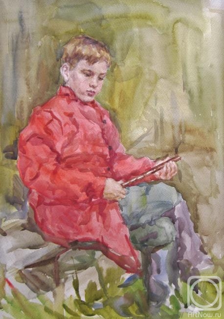 Shplatova Tatyana. Vanya with a pipe