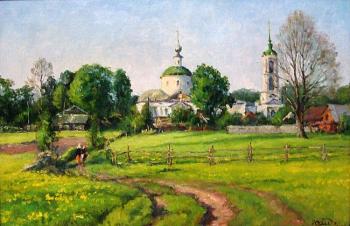 May morning. View of the church in the village Saurovo. Fedorenkov Yury