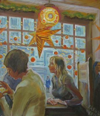 Painting In the Cafe. Dobrovolskaya Gayane