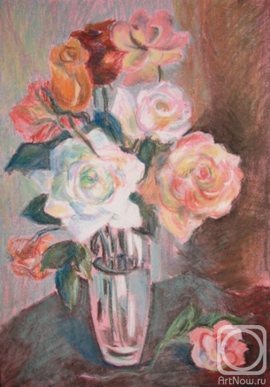 Safronova Nastassiya. Roses in a glass vase