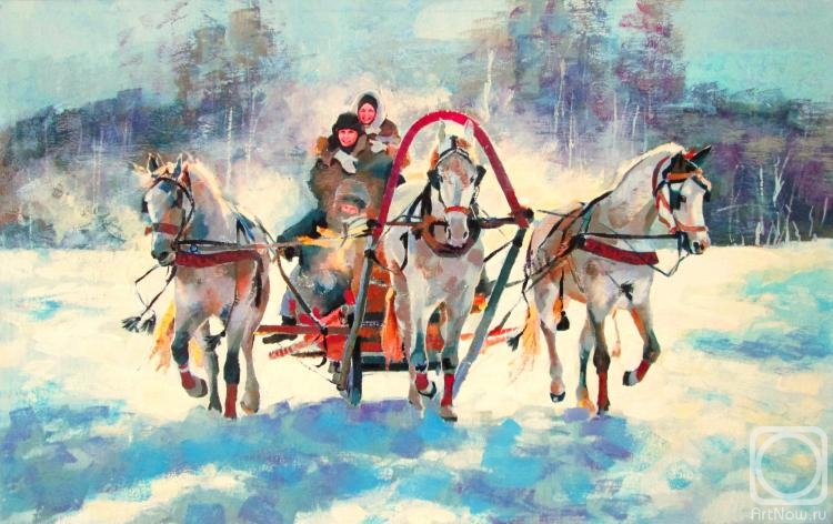 Pautov Igor. Russian three of horses