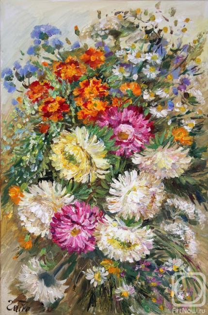 Gaifullina Elena. Asters with marigold