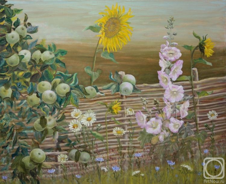 Kudryashov Galina. Apple-flower summer at the fence