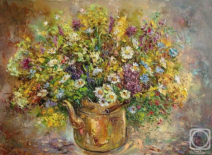 Ostraya Elena. Bouquet in a teapot