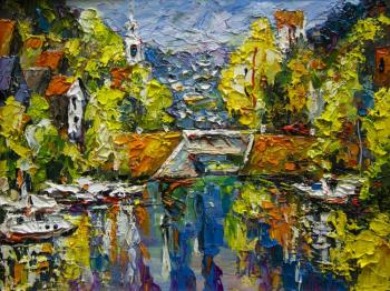 River, boats and bridge. Trofimov Evgeniy