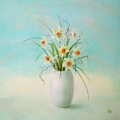 Daffodils in a Vase. Dmitrienko Liudmila