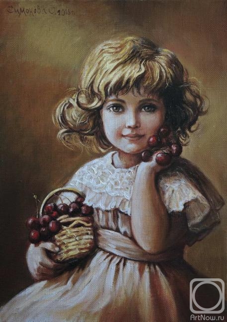 Simonova Olga. The girl with cherries