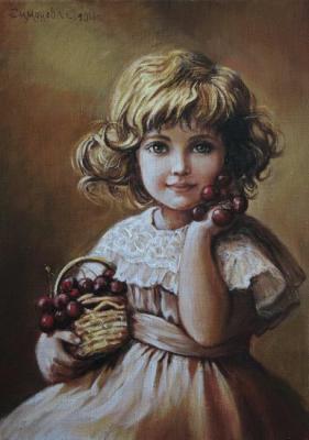 The girl with cherries