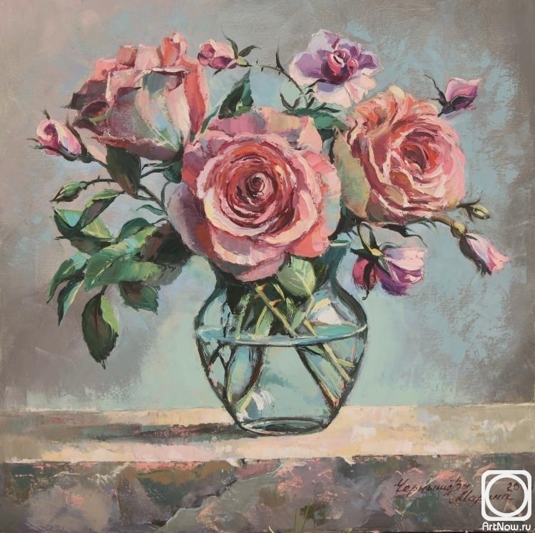 Chernysheva Marina. Roses in glass
