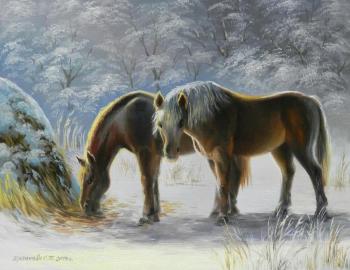 Horses at the stack