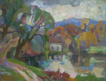 Pond in Tarasovka. A gloomy day