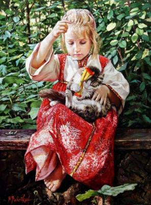 Playing with a kitten