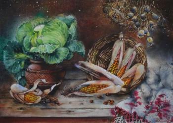 The still life wiht cabbage. Ivanova Olga