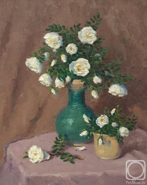 Alexandrovsky Alexander. White wild rose in decanter