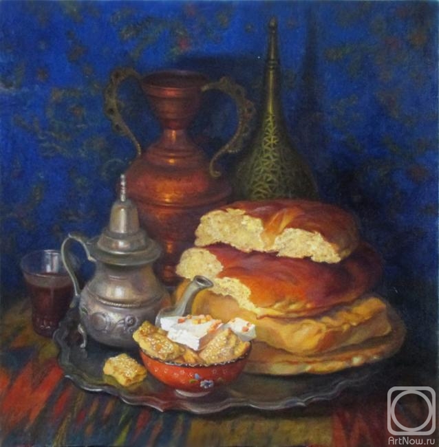Shumakova Elena. Oriental still life with bread