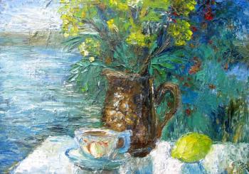 Tea party by the river. Maslikova Angelina