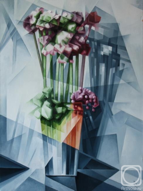 Krotkov Vassily. Vase with Flowers. Cubo-futurism