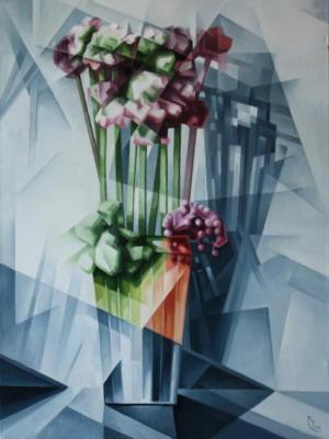 Vase with Flowers. Cubo-futurism. Krotkov Vassily