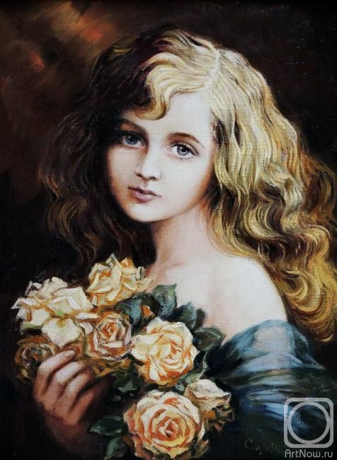 Simonova Olga. The girl with roses