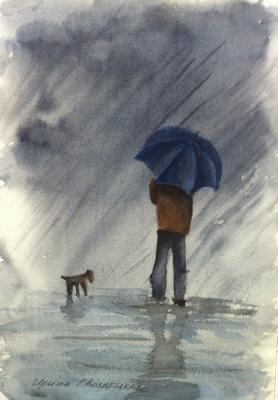 Walk in the rain (educational work). Gvozdetskaya Irina