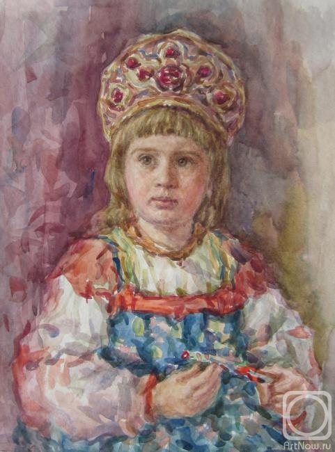 Shplatova Tatyana. Portrait of a girl in Russian costume