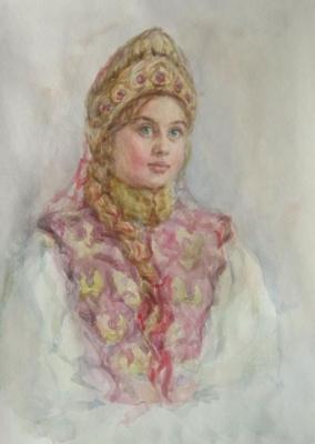 Girl in Russian costume. Shplatova Tatyana