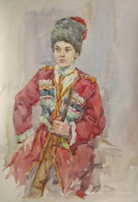 Portrait of a boy in a Cossack uniform. Shplatova Tatyana