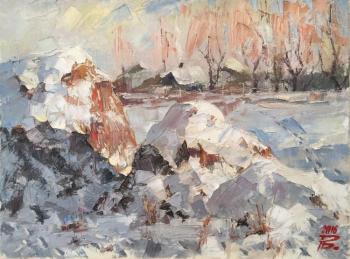 Haystacks under snow. Rakcheev Vladimir