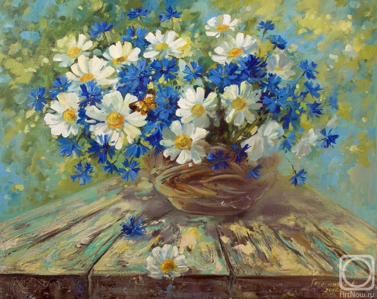 Gerasimova Natalia. Cornflowers, daisies