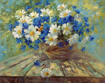 Cornflowers, daisies. Gerasimova Natalia