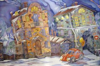 Landscape with a "Beetle" (Landscape With Car). Kaminskaya Maria