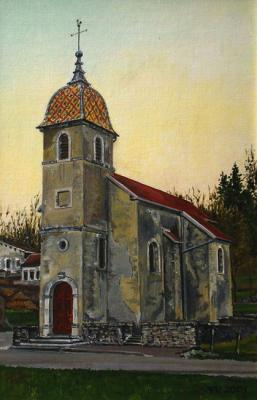 The country church in Franche-Comte (etude)